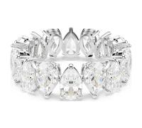Swarovski Anillo Matrix Vittore, Talla pera, Blanco, Acabado en tono plateado