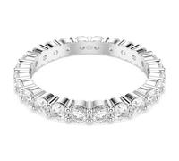 Swarovski Anillo Matrix Vittore, Talla redonda, Blanco, Acabado en tono plateado