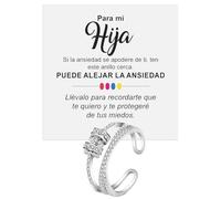 Anillo Mujer de Plata Sterling 925 Anillo Inspirador y Alentador para Hijas para Mujeres Niñas Tamaño Ajustable Pulgar Ajustable Anillos Abrible (Para mi Hija, Ajustable)