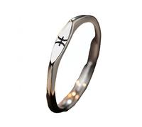 Anillo Mujer Plata Anillos De Plata Del Zodiaco 12 Para Mujeres Y Hombres Finos Apilables Con Constelaciones Astrológicas Ajustables Tallas 13-17 Regalo De Cumpleaños De Platino Piscis.