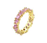 Anillo Oro Mujer 18K, Anillo Unico Cristal Rosa Forma de Marquesa Oro Amarillo 750 Talla 12