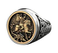 Anillo oscuro vintage dorado con forma de diamante, anillos de gran sociedad, para hombre, talla única, Hierro, Sin piedras preciosas