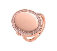 Anillo ovalado único, con compartimento oculto para tesoros, apertura ajustable, anillo de apertura de cobre, ovalado