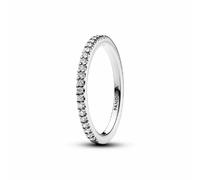 Pandora Timeless Anillo de eternidad de plata de ley con circonitas cúbicas transparentes, talla 52