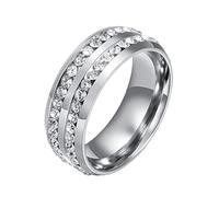 Anillo Para Adelgazar y Quemar Grasa - Cuidado De La Salud, Dar Forma Al Cuerpo, Manténgase En Forma - Acero De Titanio, Equilibrio Energético, Diamante - Talla 9