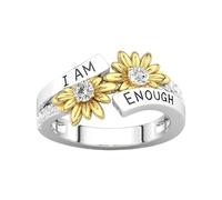Anillo para aumentar la confianza en sí mismo | Banda de aleación con el texto "I Am Enough" - Ideal para aniversarios, declaraciones poderosas, fiestas de San Valentín o eventos de