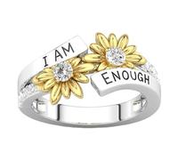 Anillo para aumentar la confianza en sí mismo | Banda de aleación con el texto "I Am Enough" - Ideal para aniversarios, declaraciones poderosas, fiestas de San Valentín o eventos de