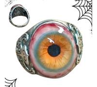 Anillo para el dedo del globo ocular - Creaciones de terror de ojos fijos, joyas artísticas, accesorios de disfraces espeluznantes, accesorios de bromas para todos para vestir