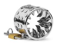 Anillo para el pene de metal con remaches, estimulador del pene, tortura, anillo para testículos, anillo para el glande, CBT extremo, pene, exprimidor de testículos, anillo para el pene, juguete(40mm)