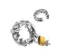 Anillo para el pene de metal con remaches, estimulador del pene, tortura, anillo para testículos, anillo para el glande, CBT extremo, pene, exprimidor de testículos, anillo para el pene, juguete(21mm)