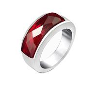 Anillo para hombre, Anillos para hombre, titanio de acero inoxidable, anillo de circonita roja, San Valentín, regalo, 60, Titanio, Cubic Zirconia