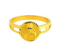 Anillo para hombre de oro amarillo de 22 quilates con certificado real y diseño de Sai Baba