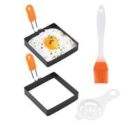 Anillo para hornear huevos fritos, anillos para freír huevos - Moldes para huevos para freír - Anillo de huevo cuadrado, anillo de huevo frito de acero inoxidable, moldes para panqueques con mango de