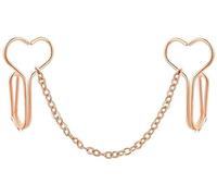 Anillo para la nariz, anillos para la nariz punk aro, acero inoxidable, sin clip de nariz con piercing cadena para la nariz, anillos del septo corazón de amor, anillo de nariz con piercing falso (G)