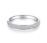 Anillo para mujer, anillos de compromiso de plata con diamante Pt950 de 0,25 quilates y oro blanco, regalo de 18 cumpleaños para niña, 49 (15.6), Oro blanco de 9, Diamante