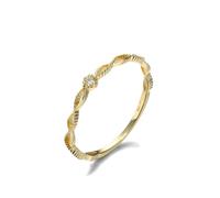 Anillo para mujer, anillos para madre e hija, anillos infinitos con diamantes de oro amarillo de 18,1 quilates para mujer, P 1/2, Oro amarillo de 18 quilates, Diamante