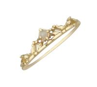 Anillo para mujer azul, alianza Moissanite para mujer, de forma redonda, ópalo para Año Nuevo, conjunto de joyas para mujer, anillo para mujer, 57.5, Oro amarillo de 18 quilates, Ópalo