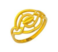 Anillo para mujer de oro amarillo fino con sello de 22 quilates con certificado real