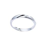 Anillo para mujer de plata con diamante de 0,02 quilates para mujer y sencillo anillo para hombre Pt950 y oro blanco, 20, Oro blanco de 9, Sin gemas
