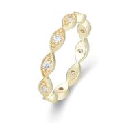 Anillo para mujer, delicado y fino, anillo de promise, mejor amiga, infinito con diamante, oro amarillo de 9 quilates, talla 49 (15,6)