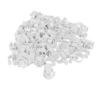 Anillo para pie de pájaro, Clip para identificar palomas, bandas de plástico numeradas reutilizables para patas para palomas mensajeras, pájaros adultos, 100 Uds., 12x7mm (Blanca)