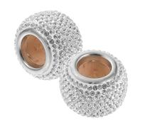 Anillo para Reposacabezas de Coche Brillo, 2 Piezas | Cobre y Rhinestone, Instalación Fácil y Desmontable, Ajuste, Lavable, Blanco para Asiento