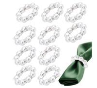 Anillo para Servilleta con Perlas | Anillos De Servilleta De Perlas Imitación Lote,10 Unidades Bandas De Abalorios para Restaurante Mesa Fiestas Navidad Hotel