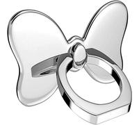 Anillo para teléfono con diseño de mariposa, soporte de agarre de compatibilidad universal, acrílico transparente, soporte giratorio de 360 grados