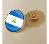 Anillo Patrón Azul Bandera De Nicaragua Pin Insignia,Pin De Solapa De Bandera Insignias De Esmalte,Pines De Bandera Ondeante Nacional,Pines De Insignias Nacionales De Bandera De Metal,Broche Regalo D
