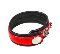 Anillo pene de cuero, ajustable con hanky code - rojo