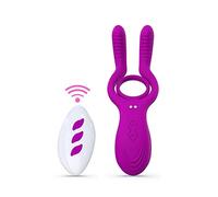 Ānillo Peņe Vībradõr Clìtọriș para Pareja Hombre, Ẹstimừladõr Mujer Çlítoriš Control Remoto, Usable Màsajēadộr Portátil, Cøckrîng Ŝilīcone Vìbrádọr Anillo