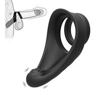 Aņīlló Péné Vîbrådôr Clītoris para Pareja Hombre, Estîmúlạdór Mụjer Clītőris, Doble Cóckrîng Silicone Vībrạdór Anīlló con Ajustable USB Recargable,10 Modos Juguétés séxualés