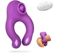 Aņīlló Péné Vîbrådôr Clītoris para Pareja Hombre, Estîmúlạdór Mụjer Clītőris, Doble Cóckrîng Silicone Vībrạdór Anīlló con Control Remoto, Ajustable USB Recargable,10 Modos Juguétés sěxualvibrantě