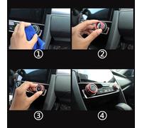 Anillo Perilla De Aire Acondicionado 2 Botones de Interruptor de Aire Acondicionado de Aluminio Uso Apto para Civic (10.ª generación, 2016, 2017 y 2018). Air Condition Alloy Knob Cover Trims(Red)