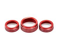 Anillo Perilla De Aire Acondicionado Cubierta del botón de Volumen del Aire Acondicionado Uso Apto para Radio Dodge Challenger y Charger RT SXT (2015-2020) Air Condition Alloy Knob Cover Trims(Red)
