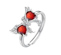 Anillo Plata De Ley 925 Mujer Anillo De Mariposa Con Piedra Preciosa Natural Auténtica Para Mujeres Y Niñas Banda Ajustable Con Alas Abiertas Anillo De Compromiso Aniversario Joyería Regalo Con C