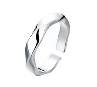 Anillo Plata De Ley 925 Mujer Anillo De Plata Con Forma De Onda Para Mujer,Chapado En Oro O Plata,Apilable,Con Diseño De Infinito Y Giro,Ideal Como Alianza De Boda Con Promesa De Eternidad Para Ella