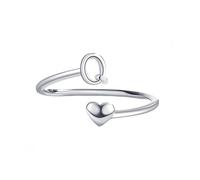 Anillo Plata De Ley 925 Mujer Anillo De Plata Con Inicial De La A A La Z Para Hombre Y Mujer,Ajustable,Con Forma De Corazón,Apilable,Para El Pulgar,Pulido,Para Compromiso,Boda,Promesa,Joyería Con C