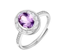 Anillo plata de ley 925 mujer Silver Rings For Women vintage Natural Gemstone Topaz Citrine Ruby Solitaire Rings 14K Gold Plated Engagement Eternity Band Adjustable Anniversary Wedding Band For Her Gi