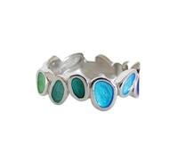 ANILLO PLATA FRUITS | Diseñado por Joidart | Colección Fruits | Acabado en plata 925 mate | Esmalte al fuego de tonos azules (12)