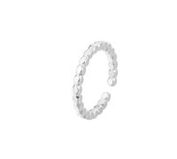 Anillo prismático dividido de plata de ley para mujer simple -LJ0433