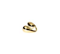 Anillo Purelei Swirl - Anillo de declaración de forma curva ajustable - 14K/18K chapado en oro de acero inoxidable - Diseño de lágrima - Tallas S/M y M/L - 7.16g - Resistente al agua, S-M, Acero