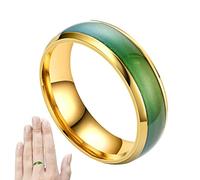 Anillo que cambia de color, anillo giratorio de estado de ánimo, joyería de temperatura de acero inoxidable, anillo de estado de ánimo de corazón, Refer to description, Consulta la descripción, Unisex