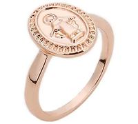 Anillo redondo con diseño religioso romano de la Virgen María, color oro rosa, talla 6, tratamiento inteligente