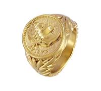 Anillo romano para hombre, anillo de cabeza de emperador, anillo vintage de retrato César, anillo de sello de acero inoxidable, anillo de emperador romano para hombre, joyería de cabeza de emperador