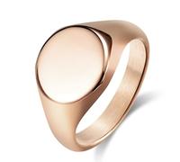 Anillo sellado brillante acero titanio simple, anillo acero inoxidable con sello brillante escandinavo