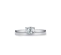 Anillo sencillo para mujer pulido con diamante solitario ovalado de laboratorio de 0,5 quilates de oro blanco y platino, talla 54 (17,2)