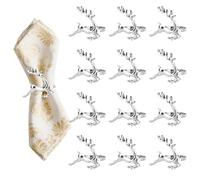 Anillo Servilleta Alce Metal, Hebillas Servilletas, 12 Piezas Plateados, Anillos Servilleta para Navidad, Fiestas, Mesa De Comedor, Bodas, Fiestas Al Aire Libre, Año Nuevo, Suministros para Fiestas