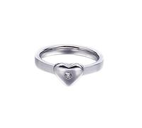 Anillo simple de acero inoxidable para mujer de 6 mm con patrón de corazón y circonita cúbica, anillo para mujer, Zirconia cúbica