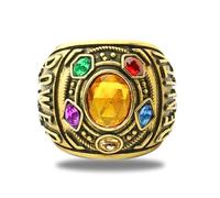 Anillo Thanos para Hombre, Anillo de Piedra Infinity Gauntlet, Thanos Infinity Anillo de Piedra de Alma de la Guerra, Anillo de Oro para Disfraz de Cosplay, Ring Thanos Regalo para Hombres y Niños